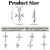 8Pcs 8 Styles Brass Micro Pave Clear Cubic Zirconia Charms KK-CJ0004-22-2
