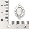 Rack Plating Brass Clear Cubic Zirconia Religion Oval Virgin Mary Connector Charms KK-L224-097P-3