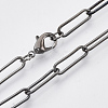 Brass Round Oval Paperclip Chain Necklace Making MAK-S072-05A-B-1