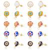 10 pairs 5 Colors Handmade Millefiori Lampwork Earring Stud Settings and Ear Nuts EJEW-UN0001-55-1