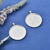 Tibetan Style Flat Round Alloy Big Pendant Cabochon Settings X-TIBEP-Q049-09AS-RS-5