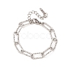 304 Stainless Steel Paperclip Chain Bracelets for Women Men BJEW-A048-01P-4