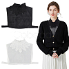 2Pcs 2 Colors Detachable Cotton Lady Lace Shirt Collars AJEW-GA0006-12-1