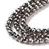 Electroplate Glass Beads Strands GLAA-H021-01B-FP12-5