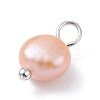 Natural Cultured Freshwater Pearl Charms PALLOY-JF01099-02-4