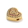 Rack Plating Brass Micro Pave Cubic Zirconia Beads KK-C074-66G-01-2