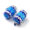 Brass Prayer Box Pendants KK-D528-16-4