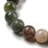 8.5mm Round Natural Indian Agate  Beaded Stretch Bracelets BJEW-C074-01O-4