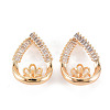 Brass Micro Pave Clear Cubic Zirconia Peg Bails Pendants KK-S356-563-NF-1