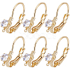 20Pcs Brass Micro Pave Clear Cubic Zirconia Leverback Earring Findings KK-BBC0029-05-1