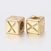 304 Stainless Steel Large Hole Letter European Beads STAS-H428-01G-X-2
