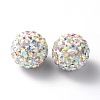 Polymer Clay Rhinestone Beads RB-C1438-12mm-A28-2