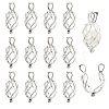 14Pcs Brass Locket Pendants KK-BC0014-97-1