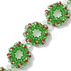 Handmade Glass Seed Christmas Wreath Beaded Bracelets for Women BJEW-MZ00060-4