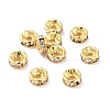 Brass Crystal Rhinestone Spacer Beads KK-G418-14G-B-1