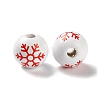 Printed Wood European Beads WOOD-Z002-08D-2