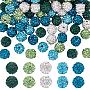 100Pcs 5 Colors Polymer Clay Pave Rhinestone Beads RB-OC0001-10B-1