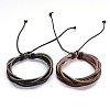 Adjustable Twine Style Leather Cord Bracelets BJEW-F173-09-1