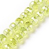 Electroplate Transparent Glass Beads Strands EGLA-H101-03F-1