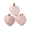 Natural Rose Quartz Pendants X-G-G287-01G-09-1