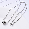 Non-Tarnish 304 Stainless Steel Round Snake Chain Necklace NJEW-S420-009B-P-5