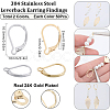 100Pcs 2 Colors 304 Stainless Steel Leverback Earring Findings STAS-SC0006-67-2