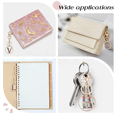 4Pcs 4 Styles Alloy Colorful Rhinestone Keychain KEYC-WR0001-27-1