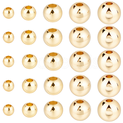 500Pcs 5 Styles Rack Plating Brass Beads KK-BBC0023-24G-1