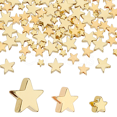 90Pcs 3 Styles Brass Beads KK-AR0004-45A-1