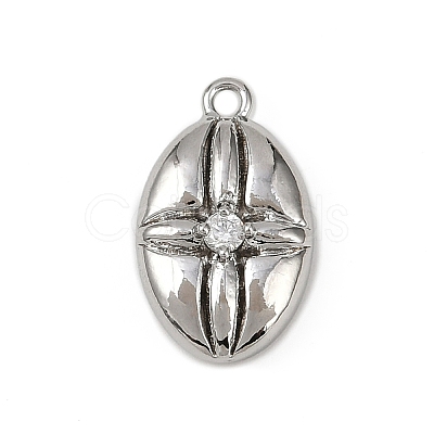 Brass Pave Clear Cubic Zirconia Pendants KK-L238-27P-1