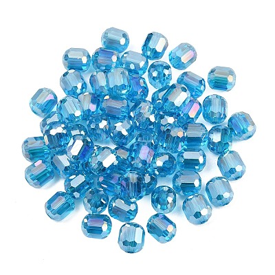 Electroplate Column Glass Beads EGLA-A043-02-AB13-1