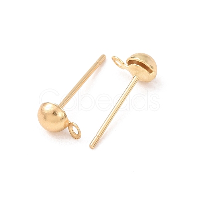 Brass Stud Earring Findings LS-KK-G604-01G-01-1