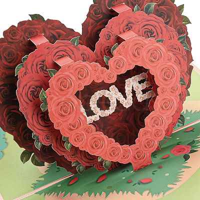 Rectangle 3D Pop Up Paper Greeting Card AJEW-F064-01E-1