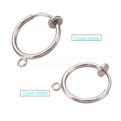 316 Surgical Stainless Steel Clip-on Hoop Earrings STAS-S101-15mm-01P-1