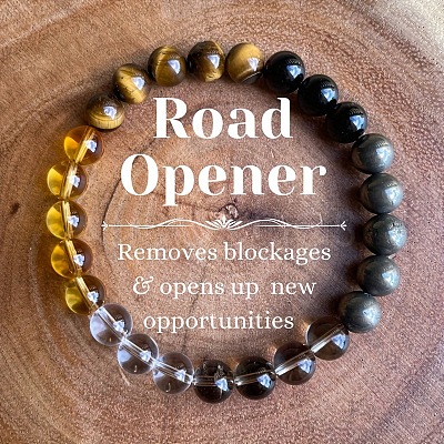 Natural Tiger Eye & Pyrite & Glass Round Bead Stretch Bracelets WG6A8BD-05-1