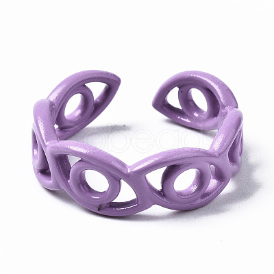 Spray Painted Brass Cuff Rings RJEW-S044-145-1