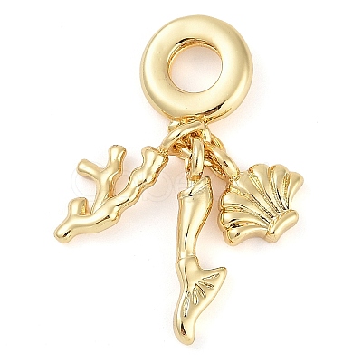 Rack Plating Brass European Dangle Charms KK-P287-32A-G-1