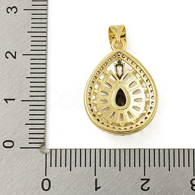 Rack Plating Brass Pave Cubic Zirconia Pendants KK-U029-28G-08-1