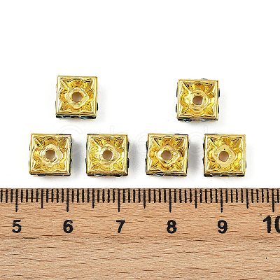 Brass Rhinestone Spacer Beads RSB074NF-13G-1