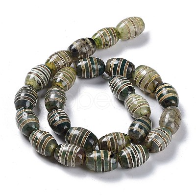 Tibetan Style dZi Beads Strands TDZI-E005-01O-1