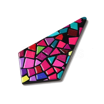 Printed Kite Acrylic Big Pendants OACR-L018-14D-1