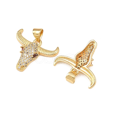 Brass Micro Pave Cubic Zirconia Pendants KK-F919-39B-G-1