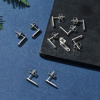 10Pcs 201 Stainless Steel Stud Earring Findings with Hole EJEW-FS0001-14D-1