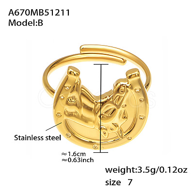 316L Surgical Stainless Steel Cuff Open Rings WG18EEE-08-1