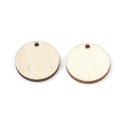 Undyed Wood Pendants WOOD-T008-13-1