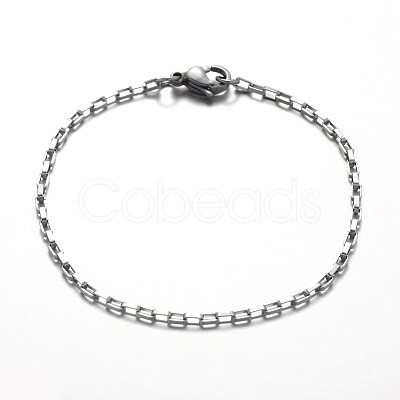 Tarnish Resistant 316 Surgical Stainless Steel Box Chain Bracelets X-BJEW-JB01865-1