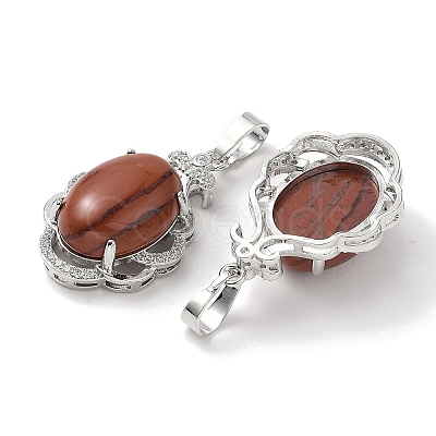 Natural Red Jasper Oval Pendants G-NH0025-15P-11-1