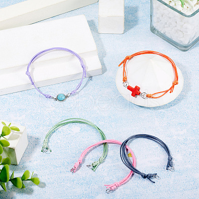 10Pcs Waxed Polyester Cord Bracelets Making AJEW-TAC00108-1