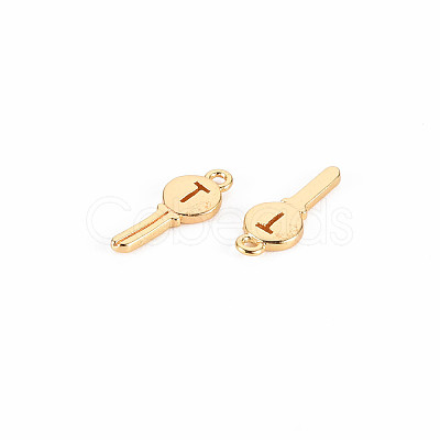 Brass Micro Pave Clear Cubic Zirconia Charms KK-T062-159G-NF-1
