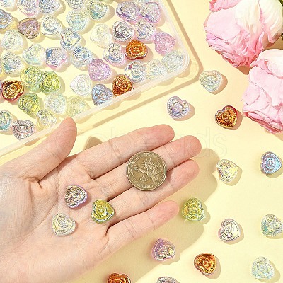 100Pcs 10 Colors Electroplate Baking Paint Glass Beads EGLA-YW0005-64-1